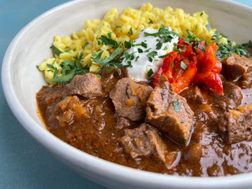 Gulasch vom Rind mit Spätzle