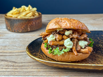 Veganer-Monats-Bio-Burger „BBQ Oyster“