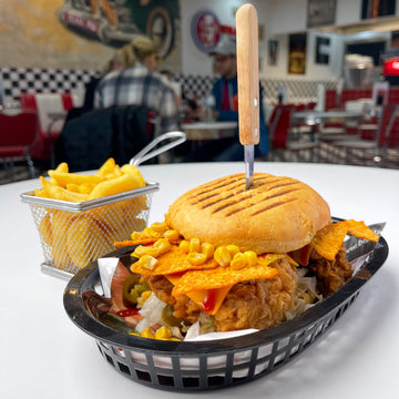Mexican chicken cheese burger